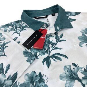 Travis Mathew Heater Featherweight Magnolia Golf Polo Mens SLIM FIT Green Floral